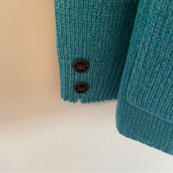 NWT Appleseed's Turquoise Cardigan Sweater Medium - Picture 3 of 10